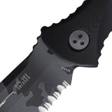 Microtech Socom Alpha Black G10 Partially Serrated Urban Camo Fixed Blade Knife 1142UCS