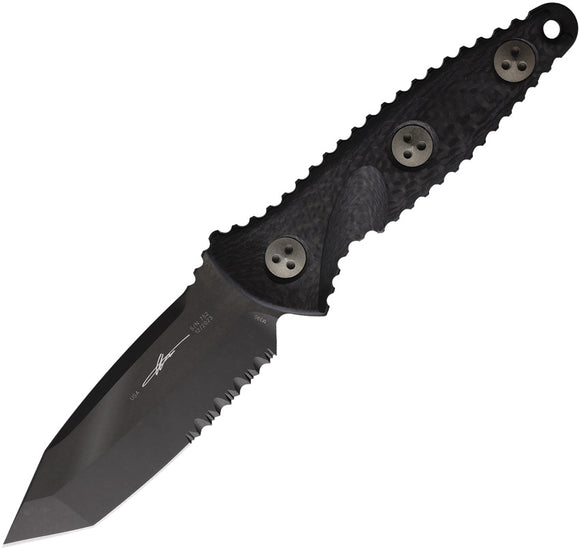 Microtech Socom Alpha Mini Carbon Fiber Partially Serrated Fixed Blade Knife 114M2DLCCFS