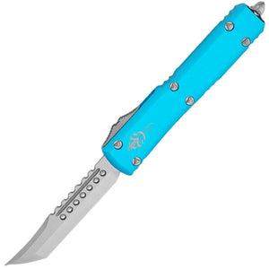 Microtech Automatic Signature Series Ultratech OTF Knife Turquoise Aluminum Tanto Blade 11910TQS