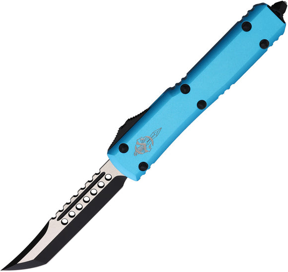 Microtech Automatic Signature Series Ultratech Hellhound OTF Knife Turquoise Aluminum Blade 1191TQS