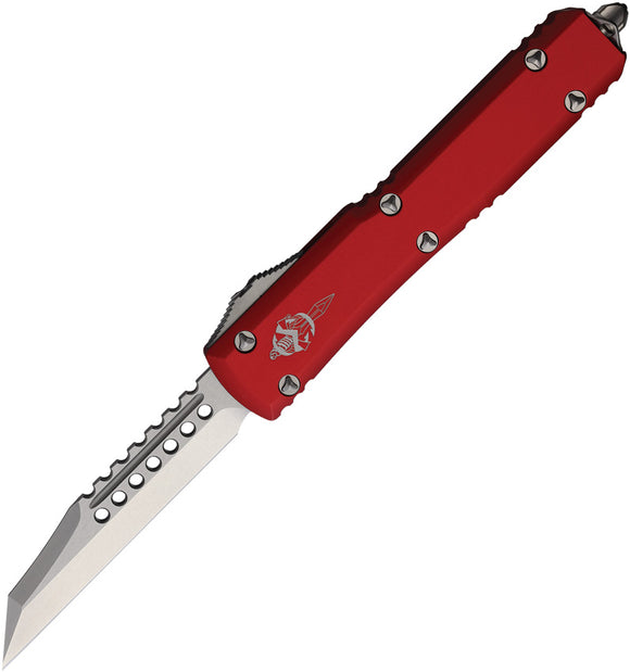 Microtech Automatic Ultratech Warhound OTF Knife Red Aluminum Wharncliffe Blade 119W10RDS