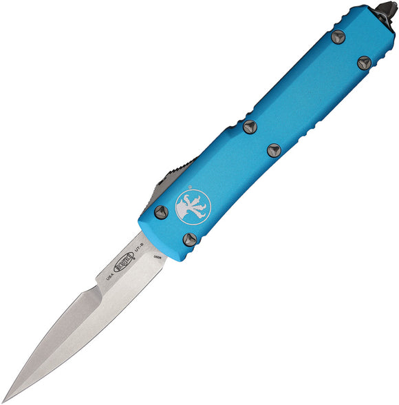 Microtech Automatic Ultratech Bayonet OTF Knife Turquoise Aluminum Double Edge Blade 12010TQ
