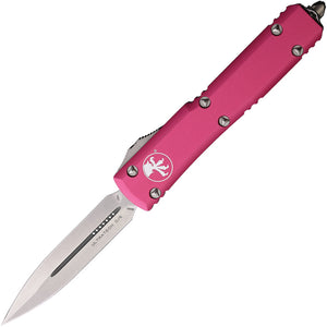 Microtech Automatic Ultratech OTF Knife Pink Aluminum Double Edge Dagger Blade 12210PK