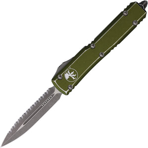 Microtech Automatic Ultratech OTF Knife Distressed OD Green Aluminum Apocalyptic Serrated Blade 12212DOD