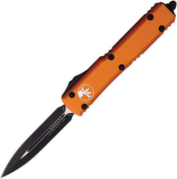 Microtech Automatic Ultratech OTF Knife Orange Aluminum Black Double Edge Dagger Blade 1221OR