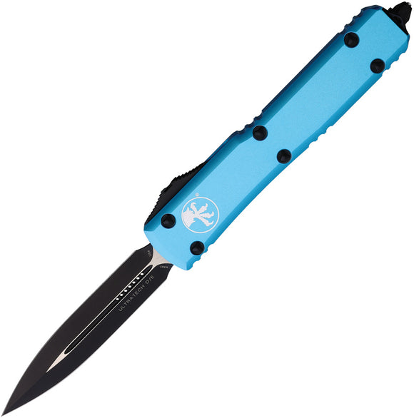 Microtech Automatic Ultratech OTF Knife Turquoise Aluminum Black Double Edge Dagger Blade 1221TQ