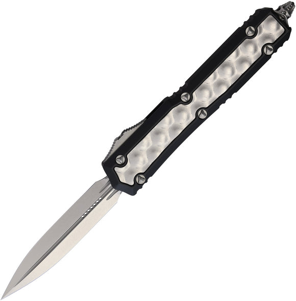 Microtech Automatic Signature Series Makora Knife OTF Black Aluminum & Brute Bubble  Dagger Blade 20610BIS