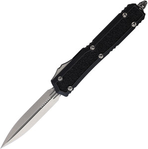 Microtech Automatic Signature Series Makora Knife OTF Black Aluminum & Traction Double Edge Blade 20610S