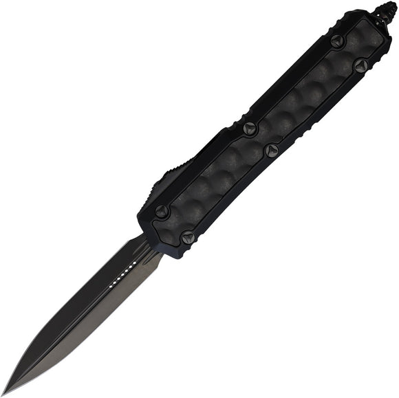 Microtech Automatic Signature Series Makora Knife OTF Blackout Aluminum & Brute Bubble Blade 2061DLCTBISH