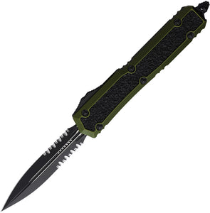 Microtech Automatic Signature Series Makora Knife OTF Green Aluminum & Traction Serrated Blade 2062ODS