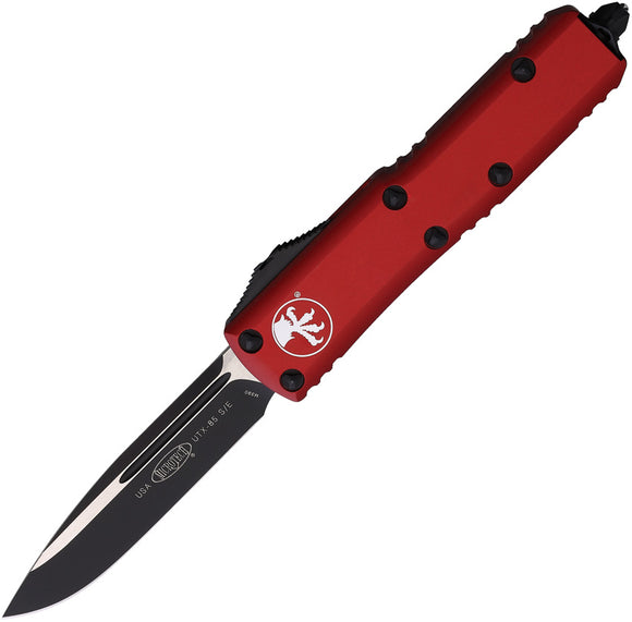 Microtech Automatic UTX-85 OTF Knife Red Aluminum Black Drop Point Blade 2311RD