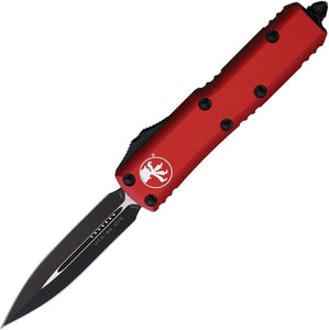 Microtech Automatic UTX-85 OTF Knife Red Aluminum Black Double Edge Dagger Blade 2321RD