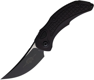 Microtech Automatic Brachial Knife Button Lock Black Aluminum Trailing Pt Blade 268A1T