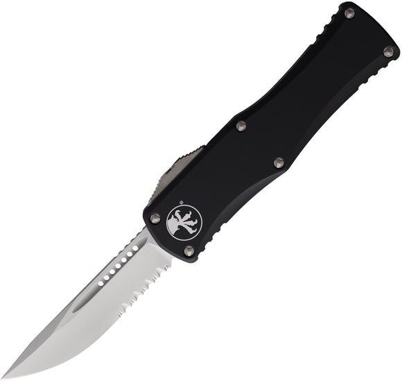 Microtech Automatic Hera Knife OTF Black Aluminum Partially Serrated Drop Pt Blade 70311