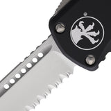 Microtech Automatic Hera Knife OTF Black Aluminum Partially Serrated Drop Pt Blade 70311