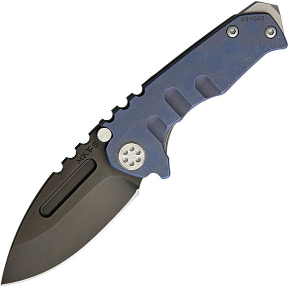Medford Micro Praetorian Framelock Blue Folding Black Pocket Knife 008SPD37TM