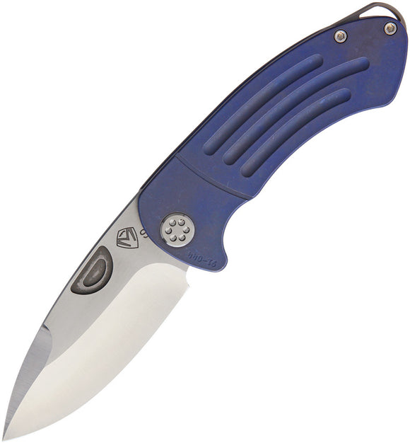 Medford Theseus Framelock Blue anodized titanium S35Vn Folding Knife 40sst37a2