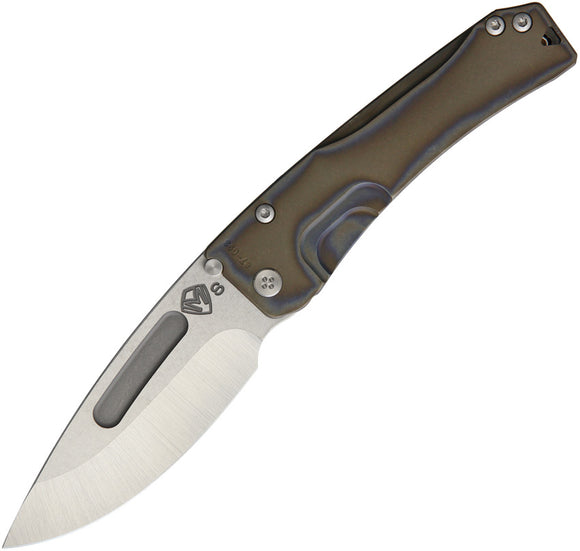 Medford Slim Midi Framelock Brown/Blue Folding Pocket Knife 201STD03TM
