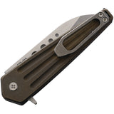 Medford Nosferatu Button Lock Bronze Titanium Folding S35VN Knife 210STQ36A1