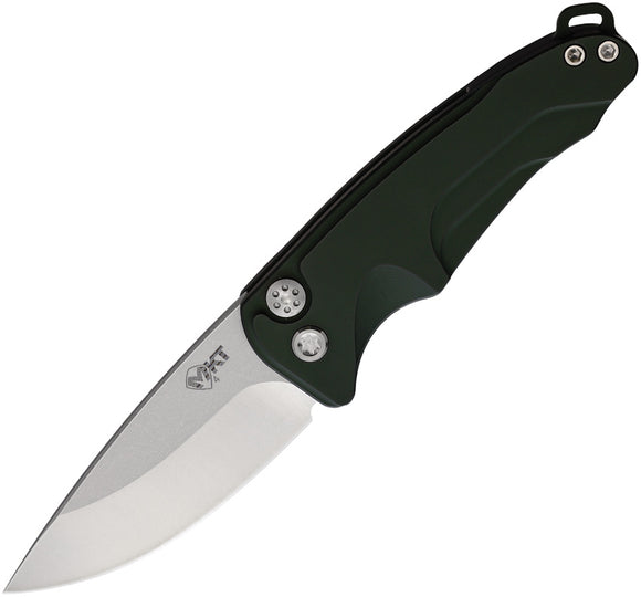 Medford Automatic Smooth Criminal Knife Button Lock Green Aluminum S45VN Blade A39STQ40AG