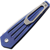Medford Automatic Nosferatu Knife Button Lock Blue Titanium S45VN Blade NATQ37A2TS