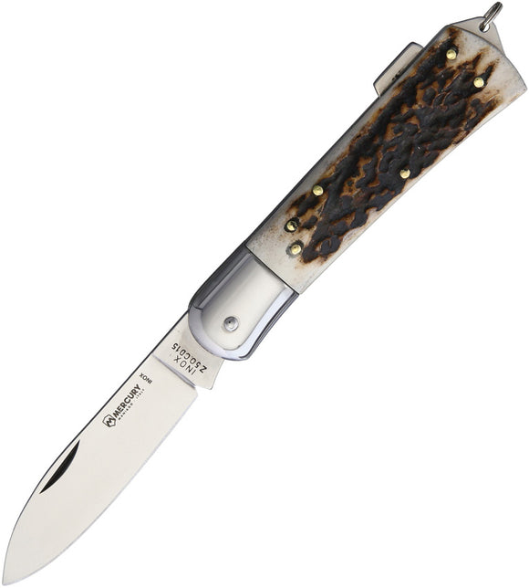 Mercury Hunting Lockback 1 Blade Stag Folding Pocket Knife 9801DC