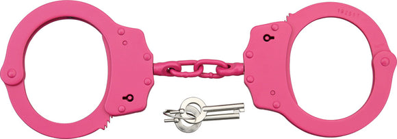 Scorpion Handcuffs Pink Nickel Plate Steel Double Lock 220041PK