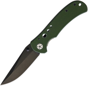 Green Linerlock G10 Folding Clip Point Pocket Knife 241