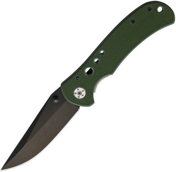 Green Linerlock G10 Folding Clip Point Pocket Knife 241