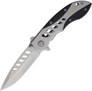 8.5" Black & Silver Linerlock Black G10 & Stainless Folding Pocket Knife 286