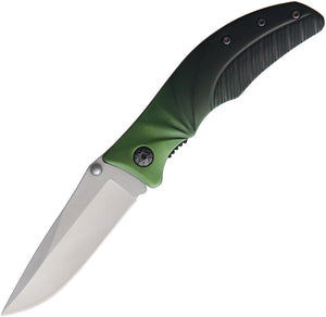 7" Black & Green Aluminum Folding Linerlock Stainless Pocket Knife 293
