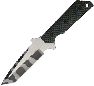10.6" Black G10 Stainless Tanto Fixed Blade Knife w/ Belt Sheath 297