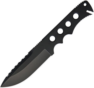 8.9" Black Stainless Drop Point Fixed Blade Knife w/ Belt Sheath 303