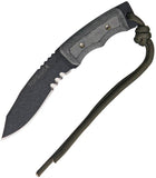 TOPS Mini Eagle XX Fixed Serrated Blade Fingergrooved Black Handle Knife