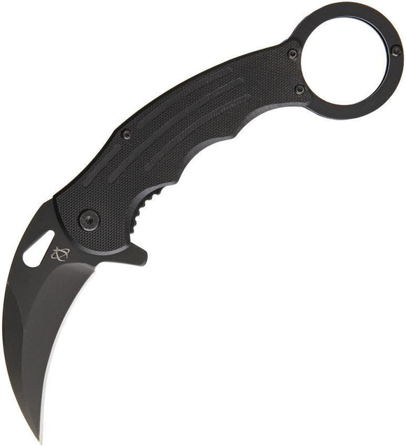 Mantis Karambit Linerlock A/O Black Folding Pocket Knife Stainless Blade