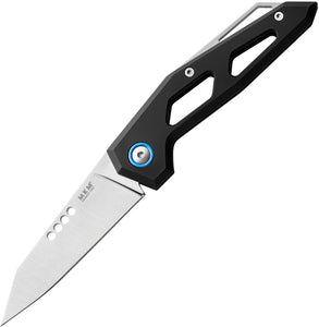 MKM-Maniago Knife Makers Edge Slip Joint Black Aluminum Folding M390 Knife EGABK