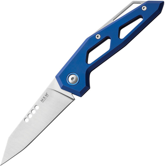 MKM-Maniago Knife Makers Edge Slip Joint Blue Aluminum Folding M390 Knife EGABL