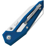 MKM-Maniago Knife Makers Edge Linerlock Blue Aluminum Folding Elmax Knife EGLABL