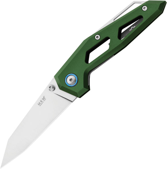 MKM-Maniago Knife Makers Edge Linerlock Green Aluminum Folding Knife EGLAGR