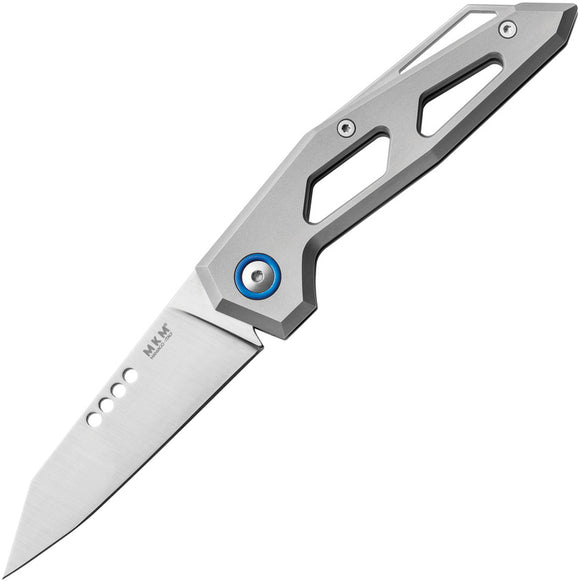 MKM-Maniago Knife Makers Edge Slip Joint Gray Titanium Folding M390 Knife EGT