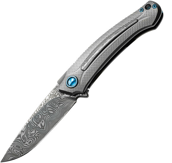 MKM Maniago Knife Makers Arvenis Framelock Fox Damascus Steel Folding Knife F011