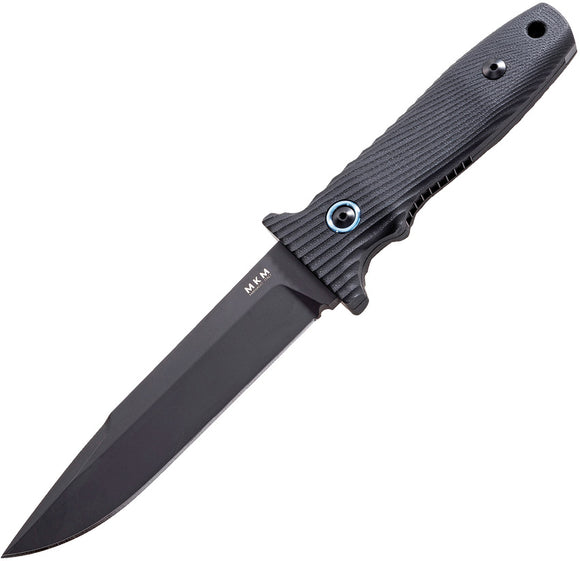 MKM Maniago Knife Makers Black Handle Jouf Fixed Blade Fox Knife F021