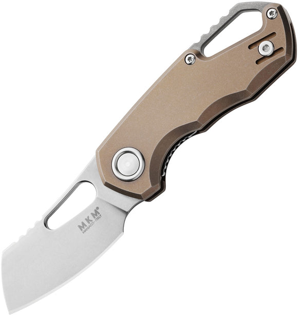 MKM-Maniago Knife Makers Isonzo Bronze Titanium Folding Cleaver Knife FX03M2TBR