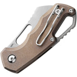MKM-Maniago Knife Makers Isonzo Bronze Titanium Folding Cleaver Knife FX03M2TBR