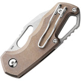 MKM-Maniago Knife Makers Isonzo Bronze Titanium Folding Clip Pt Knife FX03M3TBR