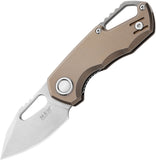 MKM-Maniago Knife Makers Isonzo Bronze Titanium Folding Clip Pt Knife FX03M3TBR