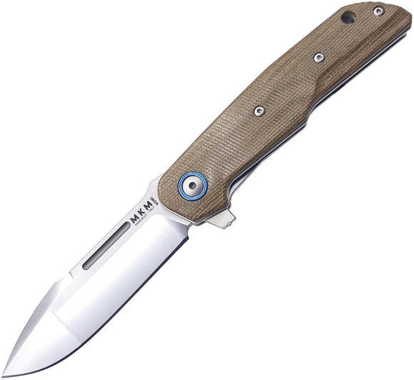MKM-Maniago Knife Makers Clap Linerlock Green Micarta M390 Folding Knife 0110