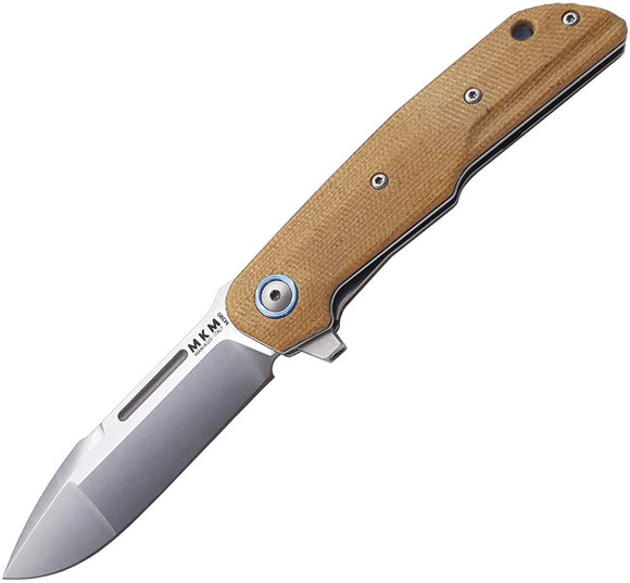 MKM-Maniago Knife Makers Clap Linerlock Natural Micarta M390 Folding Knife 0112