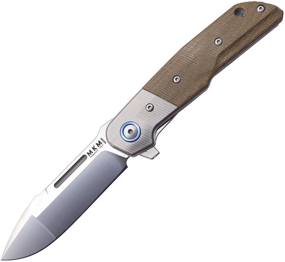 MKM-Maniago Knife Makers Clap Linerlock Green Micarta Titanium M390 Folding Knife 019