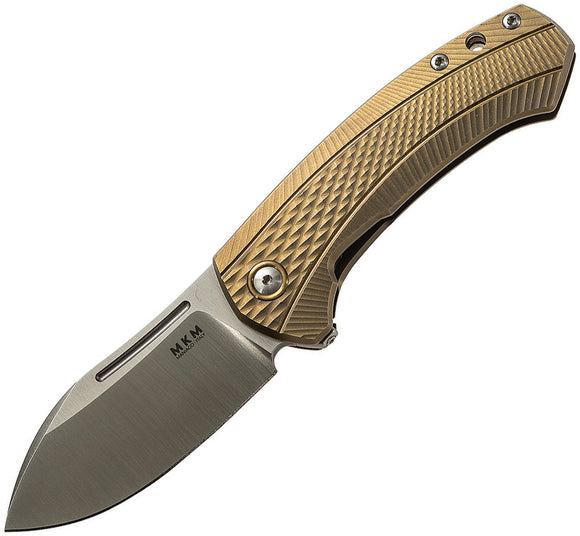 MKM-Maniago Knife Makers Colvera Framelock Lionsteel Bronze Titanium Folding Knife L022